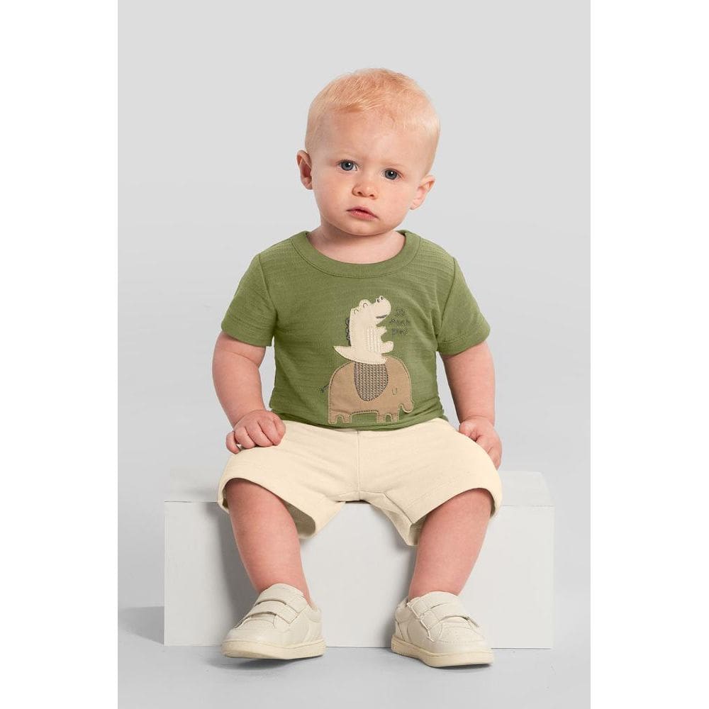 Conjunto bebê menino jacarézinho Brandili Baby