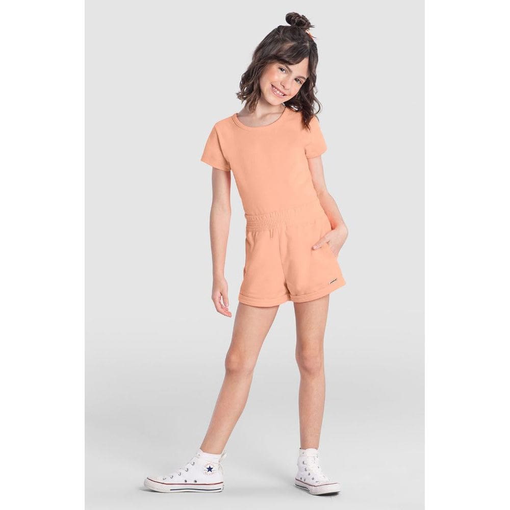 Shorts infantil menina em moletinho Brandili