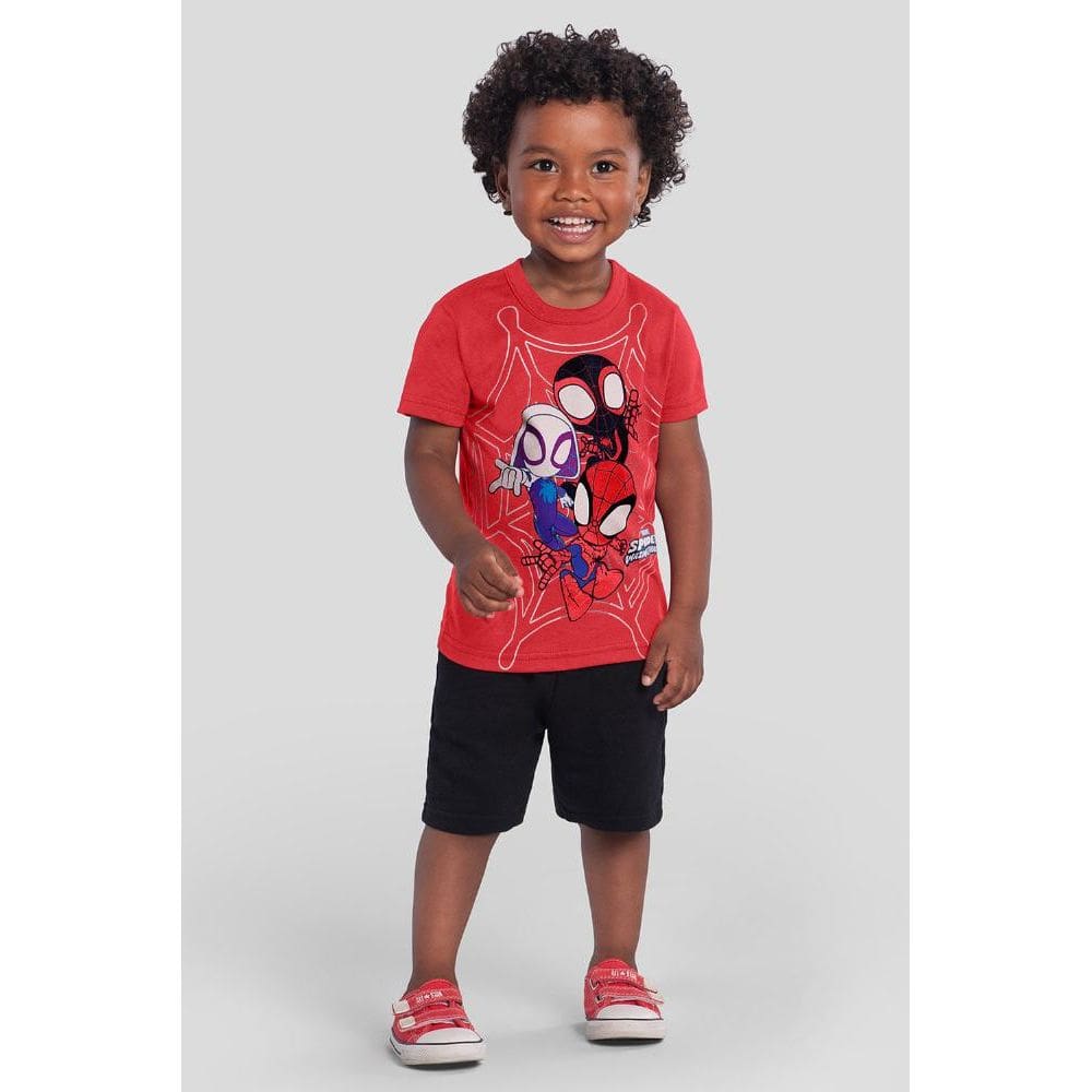 Camiseta infantil menino metalizada do Homem-Aranha Brandili