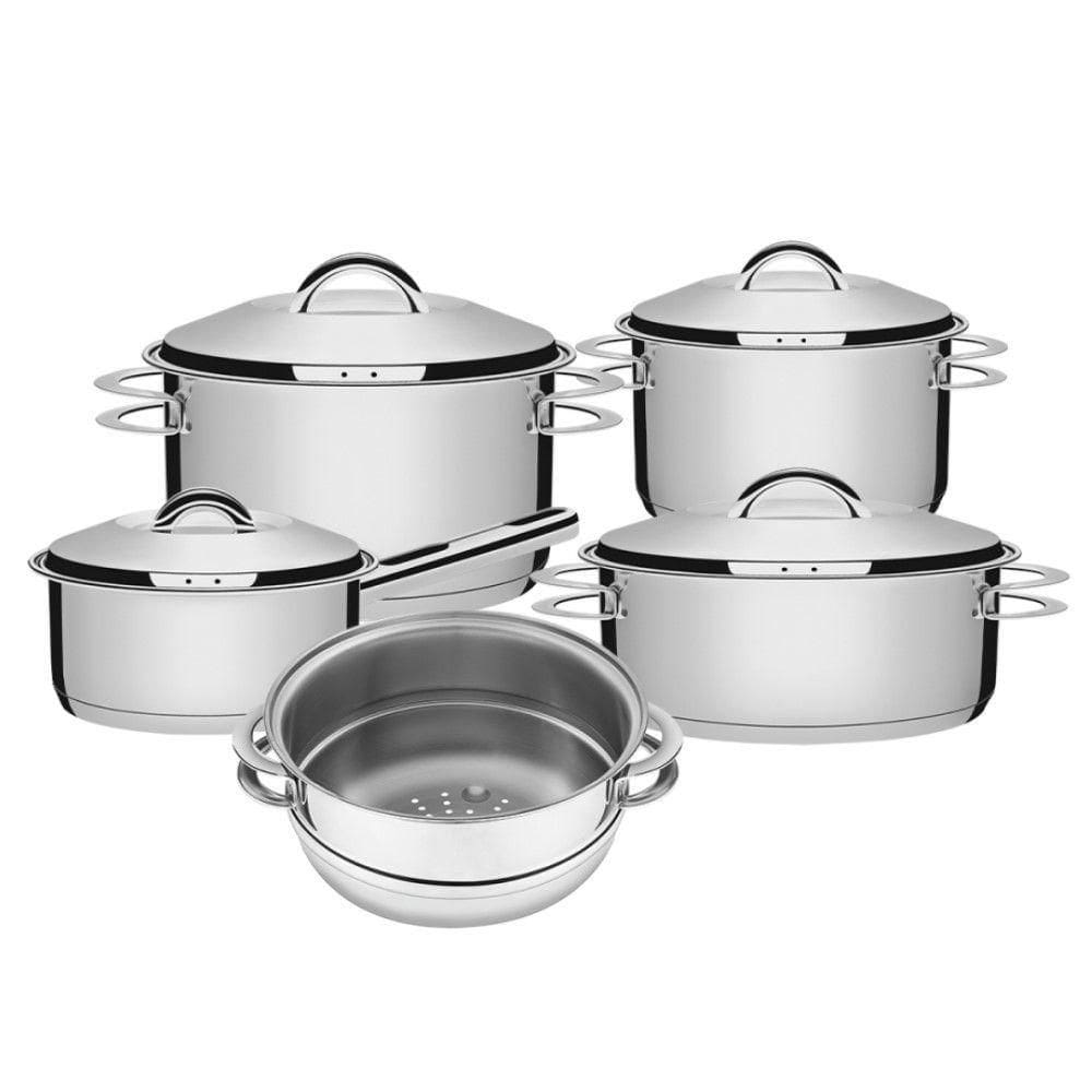 Jogo Caçarola Solar 4 Peças Cozi-vapore Aço Inox Tramontina