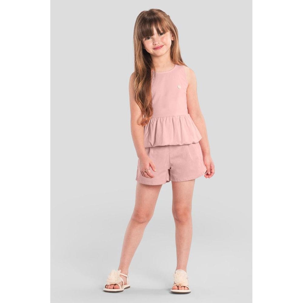 Conjunto infantil menina balonê Mundi