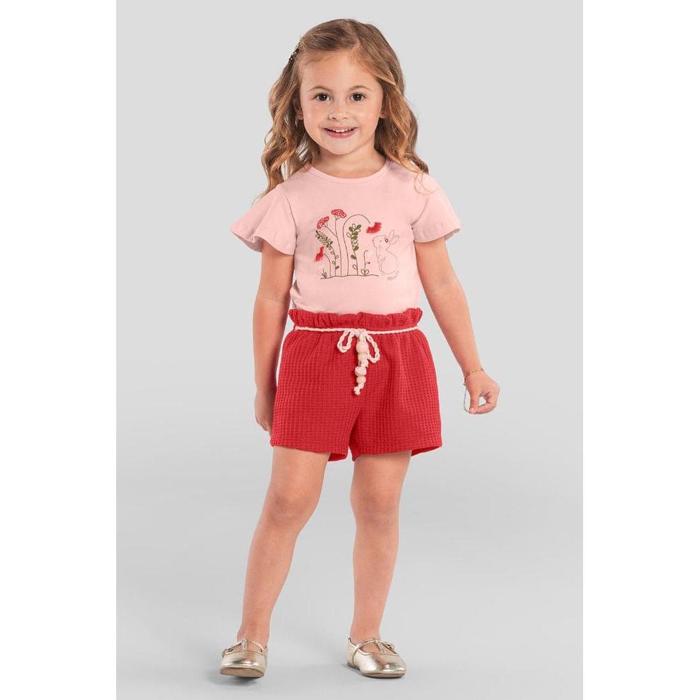 Conjunto infantil menina de coelhinho Mundi