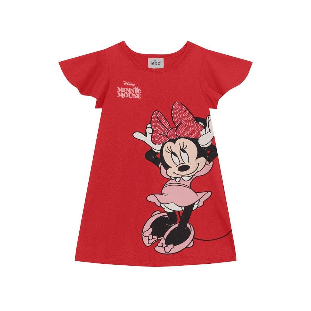 Vestido infantil menina brilhante da Minnie Mouse Brandili