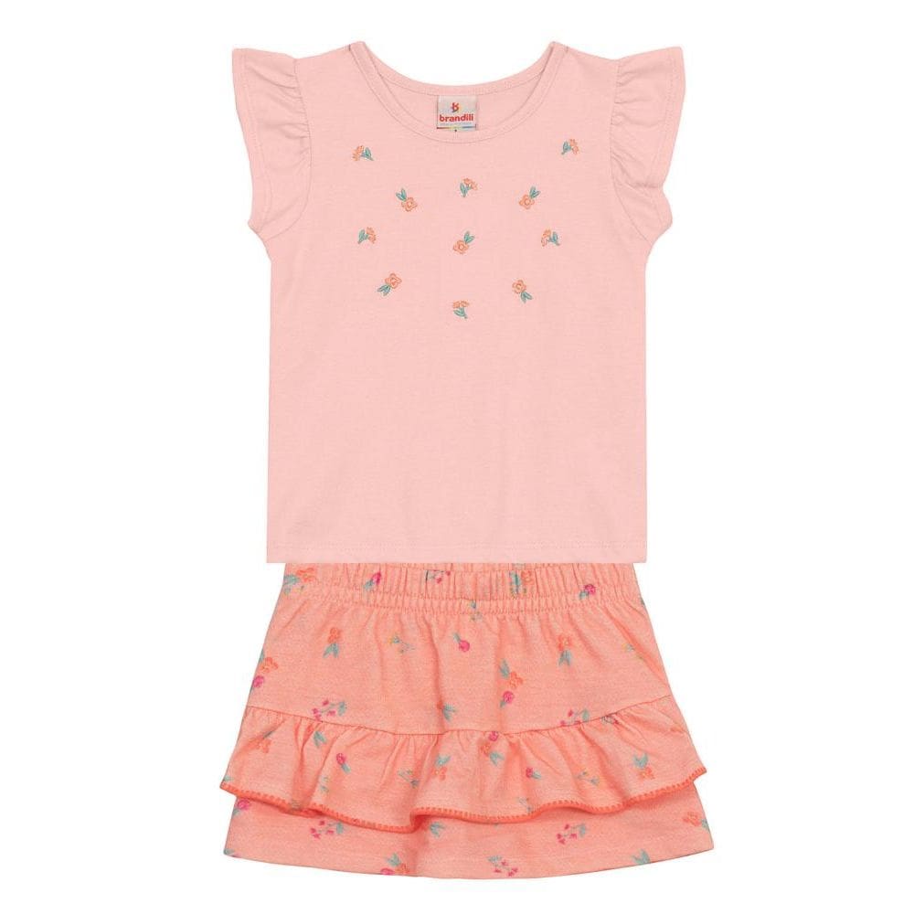 Conjunto infantil menina florido Brandili