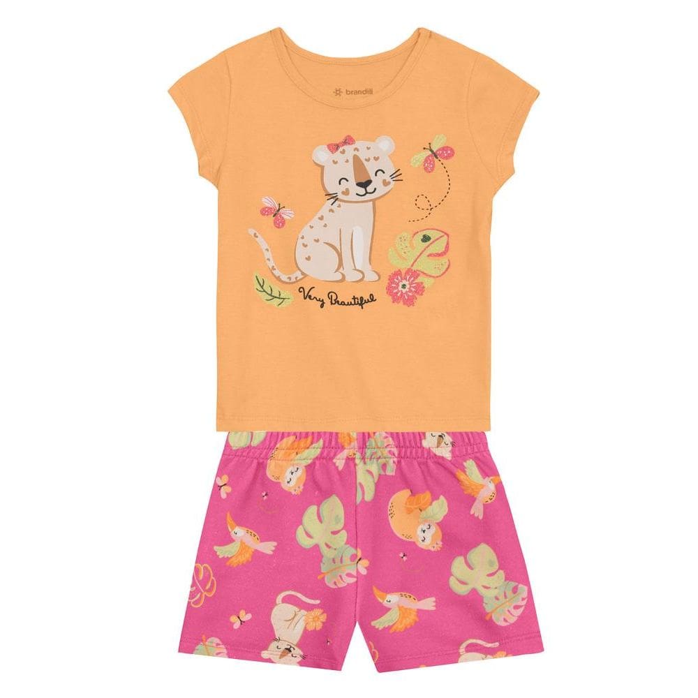 Conjunto infantil menina de tigre Brandili