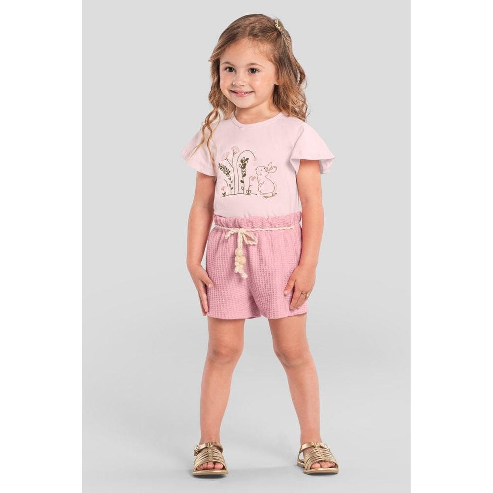 Conjunto infantil menina de coelhinho Mundi