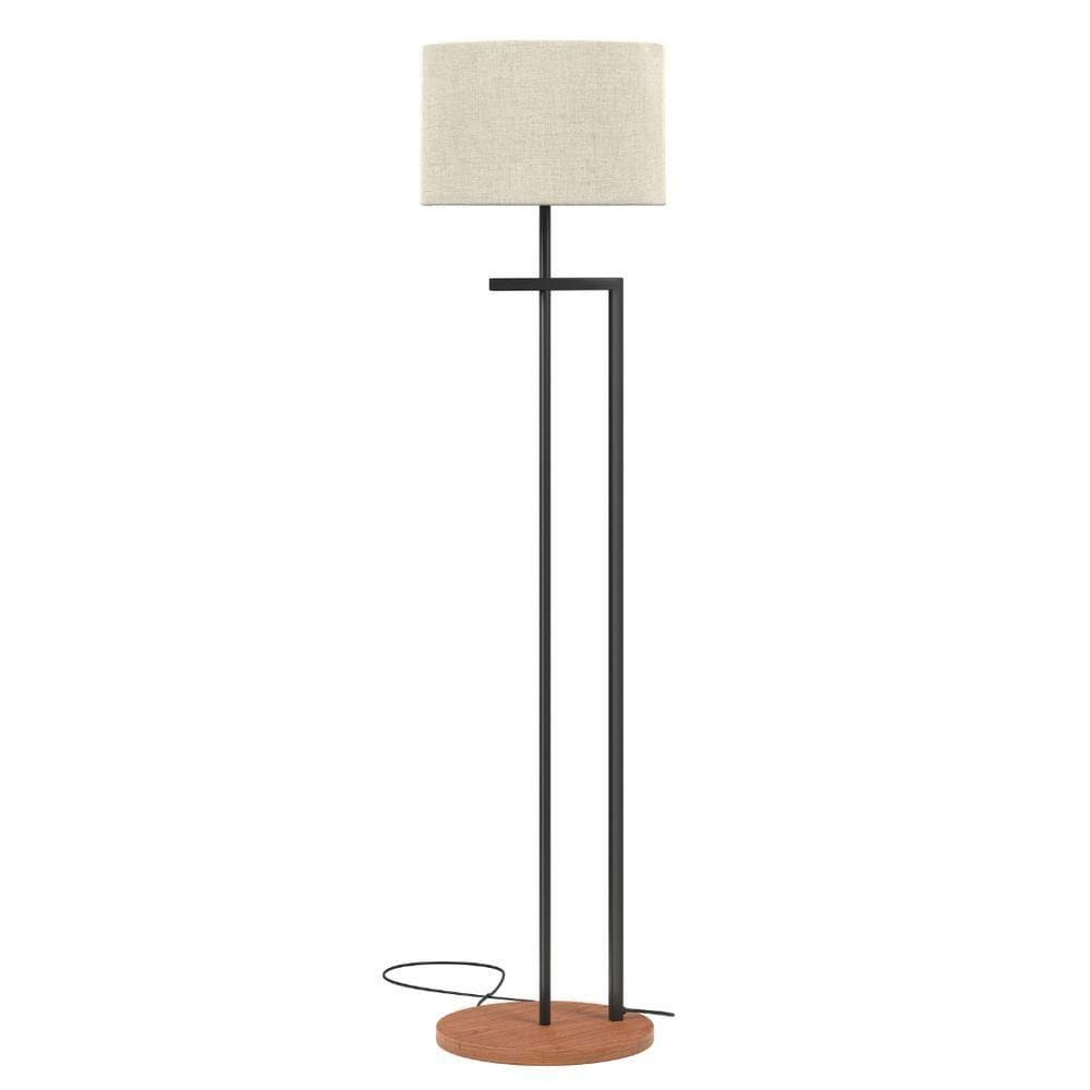 Luminária Abajur De Chão Salone Decorativa Em Aço Carbono Preto Com Cúpula