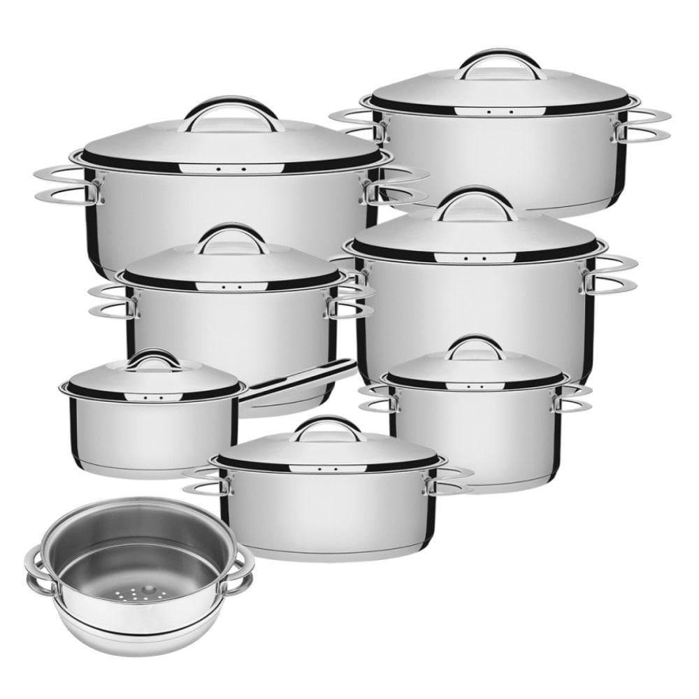 Jogo Panelas Solar 8 Peças Aço Inox Fundo Triplo Tramontina