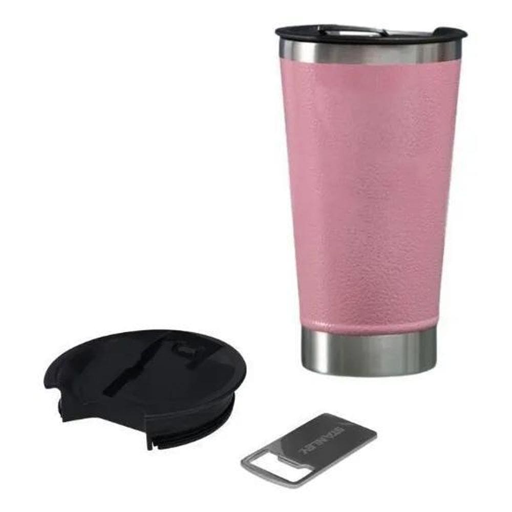 2X Copo Térmico De Cerveja Aço Inox 473Ml Com Tampa