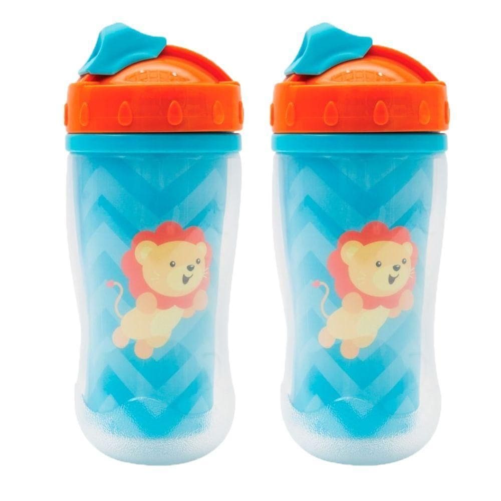 Kit 2 Copos Transição Infantil Buba Parede Dupla Animal Fun