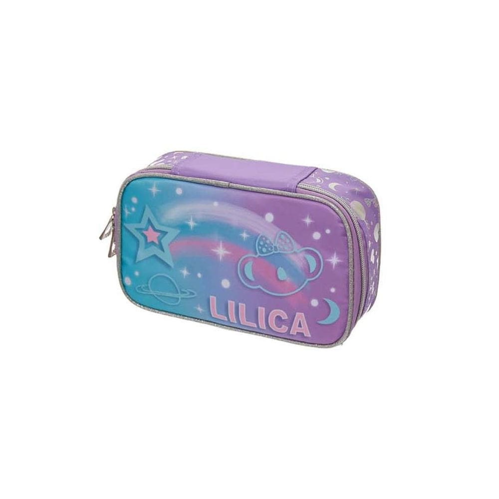 Estojo Box Lilica Ripilica Glitter Escolar 32 Elásticos