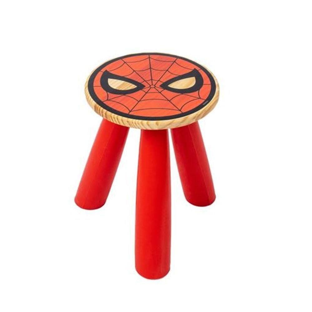 Banqueta Infantil Vermelha Homem-aranha - Decoração Marvel Para Quarto De Crianças