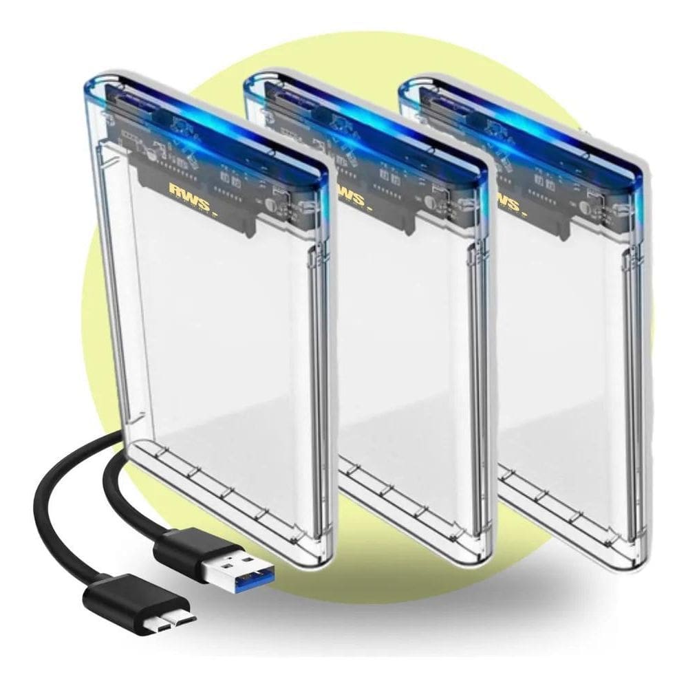 2X Rws Kit 3 Case De Gaveta Usb 3.0 Hd 2.5 Sata Externo Note