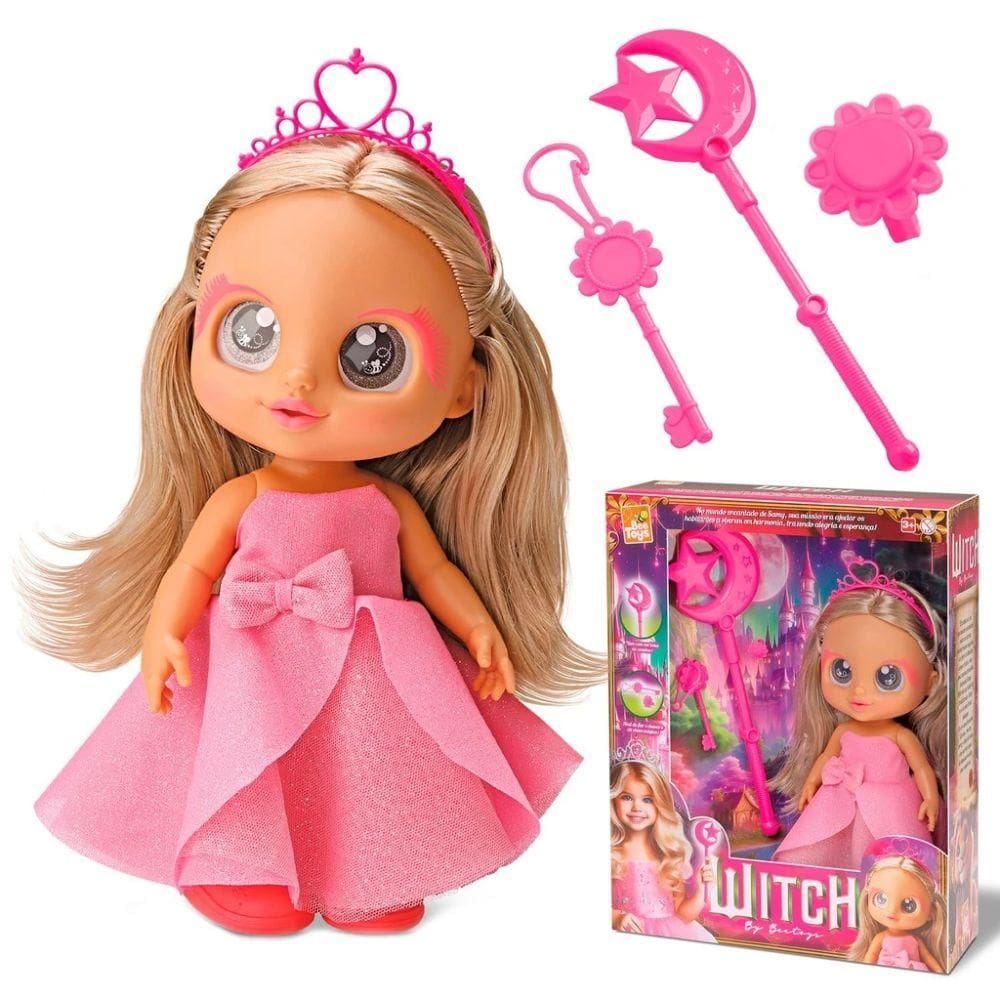 Boneca Witch Samy 29 cm Rosa 1033 - Bee Toys