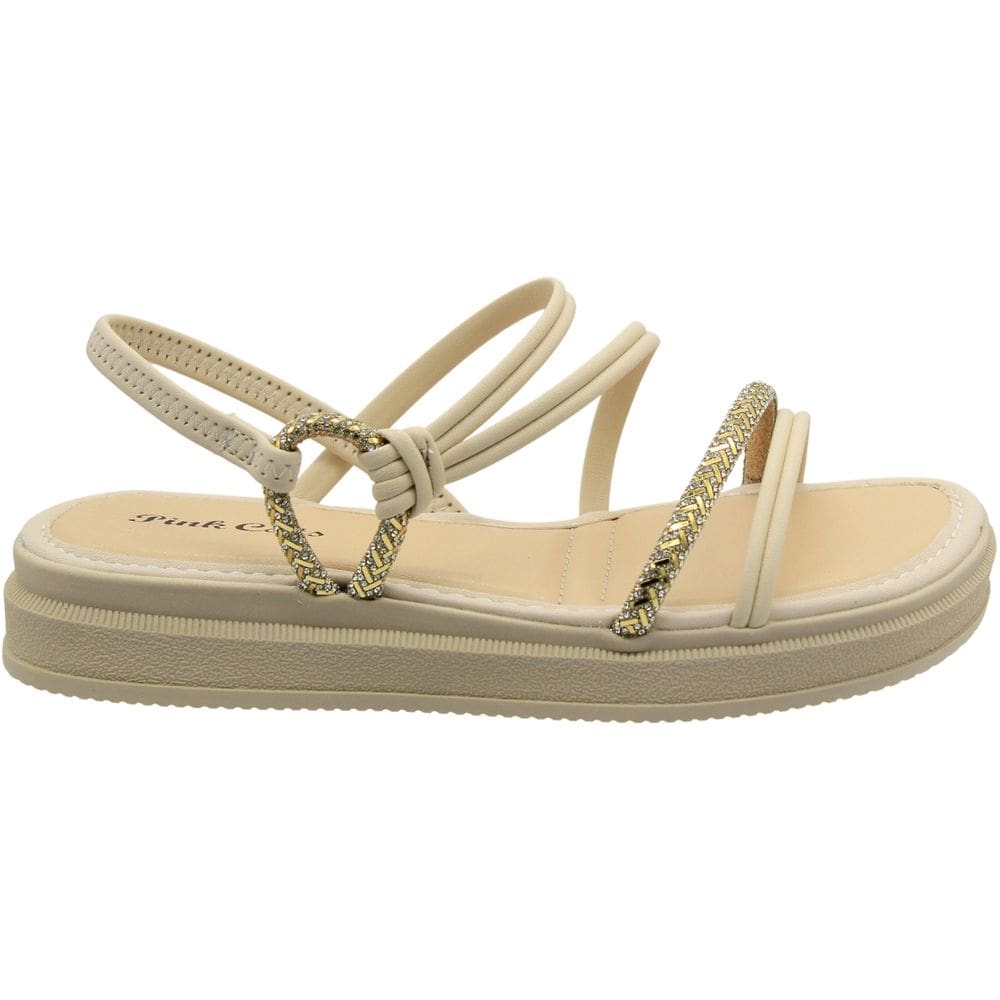 Sandália Plataforma Infantil Pink Cats Tira Strass Menina