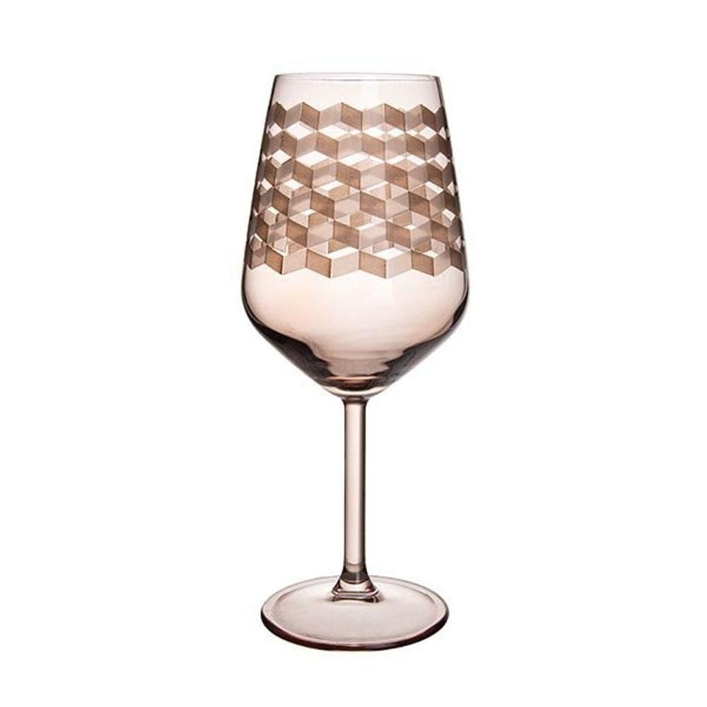 Taça Copa E Cia Geo 490ml Em Vidro âmbar