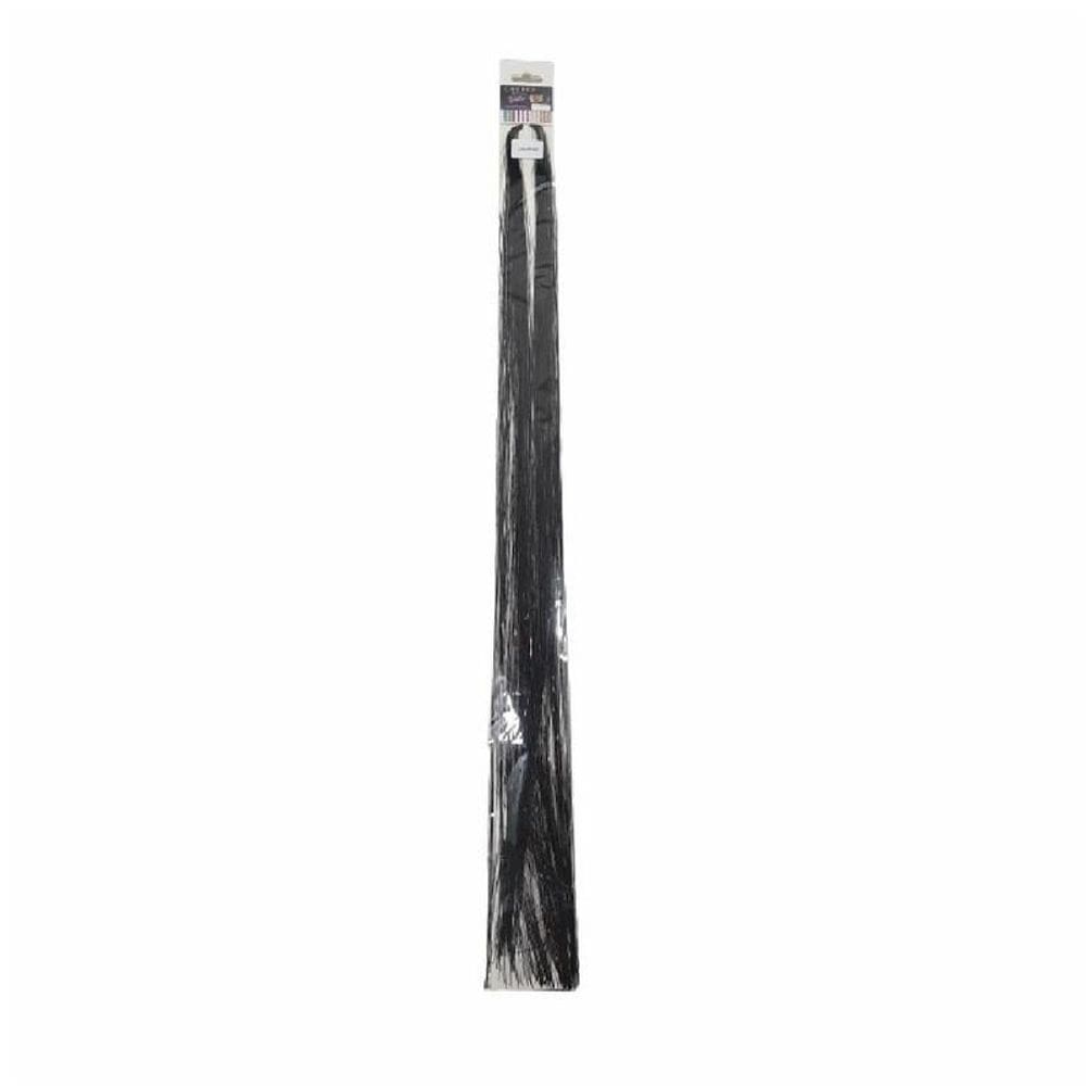 Aplique Para Cabelos Gliter 24 Colorido 1 Par - Laser Preto