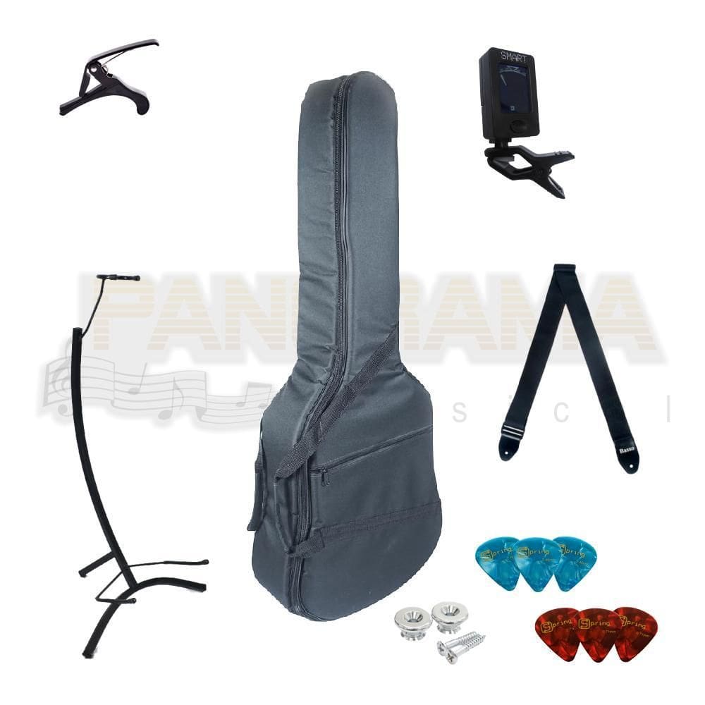 Kit Acessórios Para Violão Folk Acústico Luxo Kit C/7 Itens