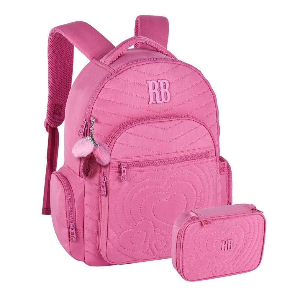 Kit Mochila Rebecca Bonbon De Costas Com Estojo Box - Rosa