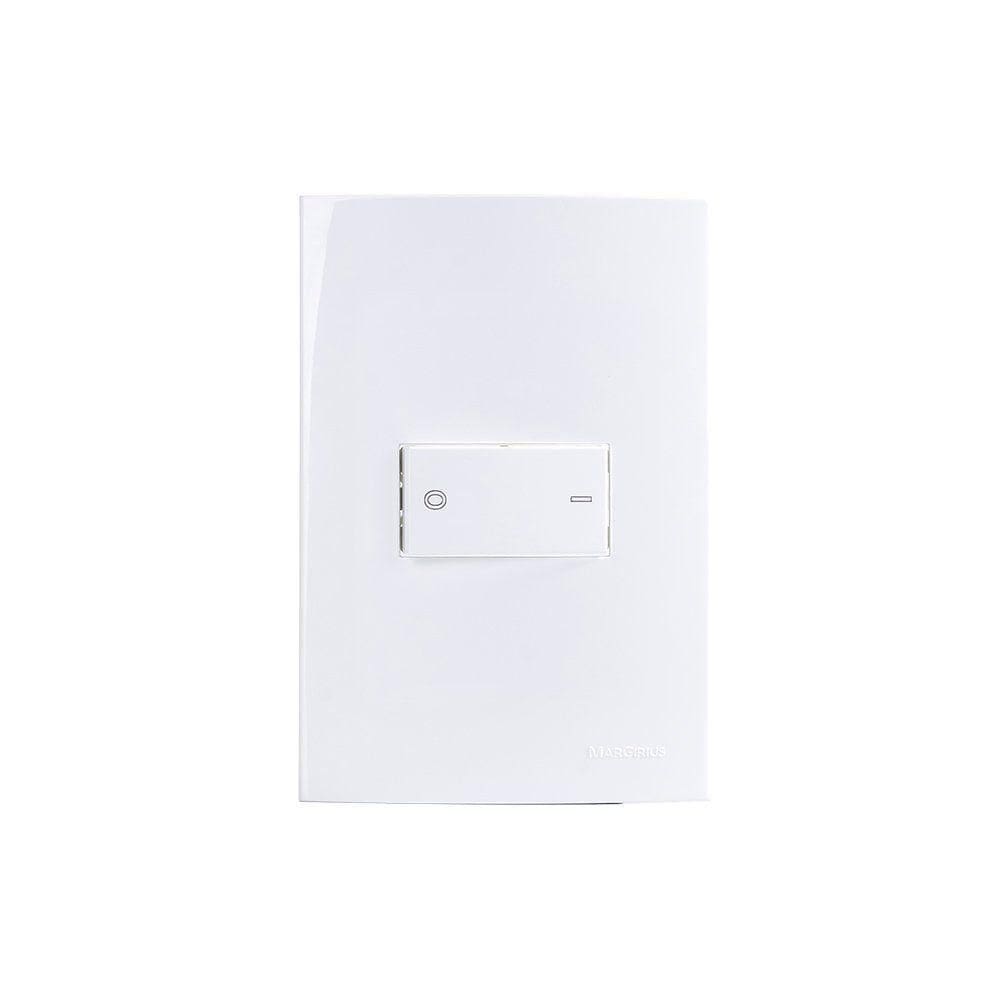 Interruptor Bipolar Simples Margirius Sleek 25a Com Placa 4x2 Branco