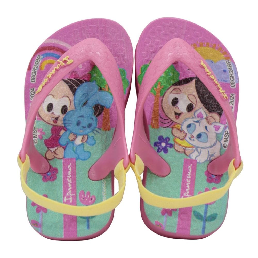 Chinelo Bebe Ipanema 26791 Turma Da Monica Rosa/Verde