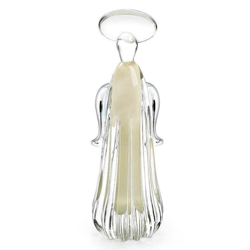 Anjo Em Cristal Murano Pérola - São Marcos 32Cm