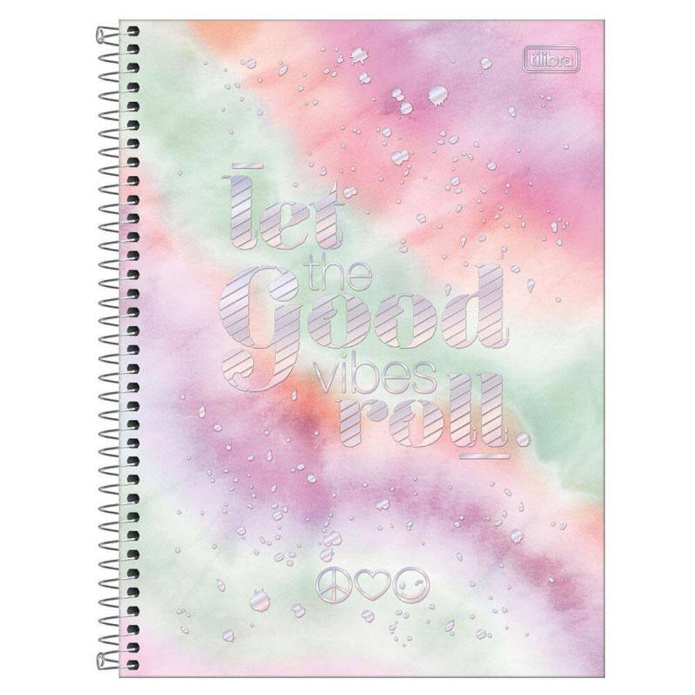 Caderno espiral capa dura univ 10x1 160 fls Good Vib Tilibra