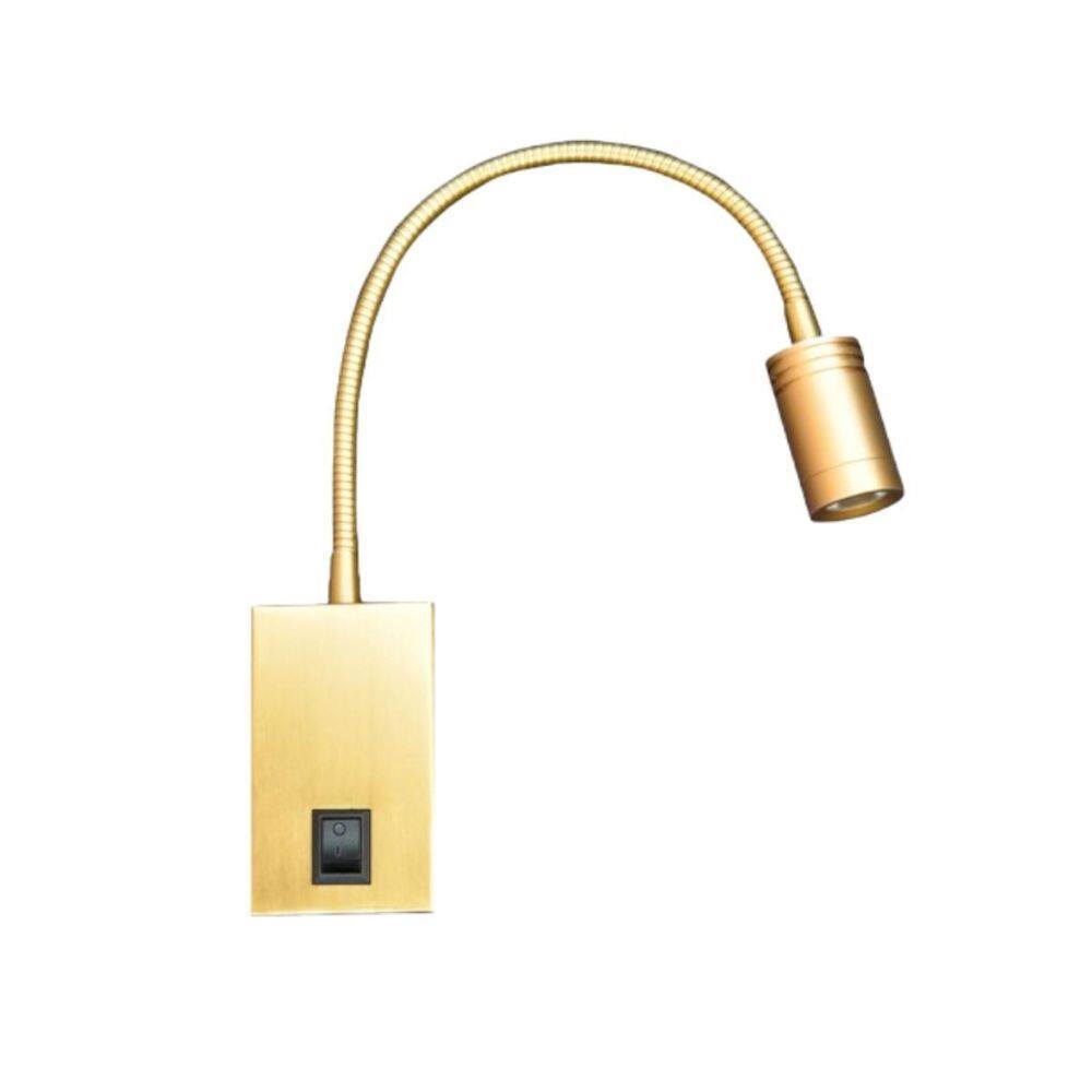 Arandela Led 3W Haste Flexível Quarto Cabeceira Cama Leitura