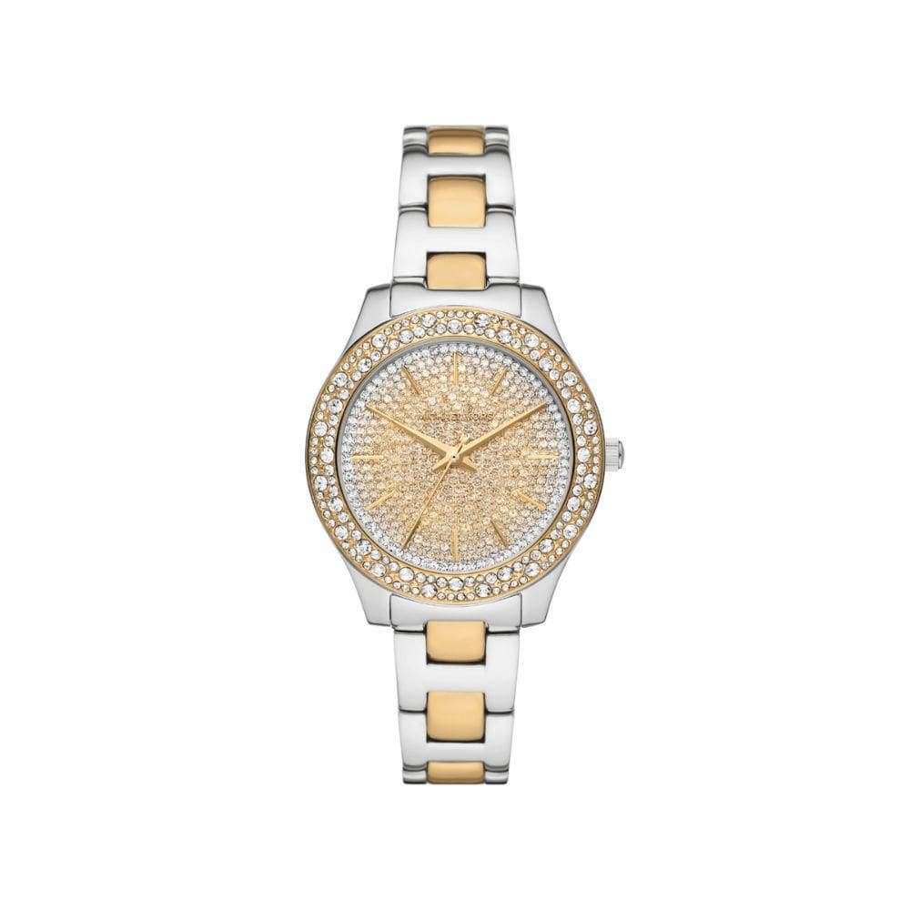 Relógio Bicolor Prata E Dourado Feminino Michael Kros