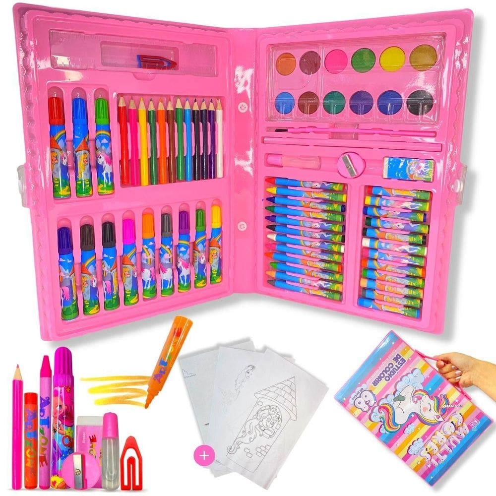 Maleta Pintura Infantil Estojo 68 Peças Desenvolva Criativ
