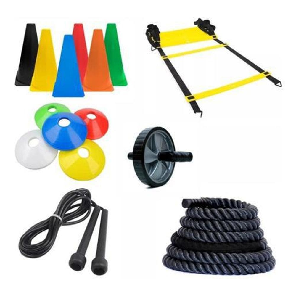 Kit Funcional Com 14 Ítens Corda Naval + Escada +Roda + Cone