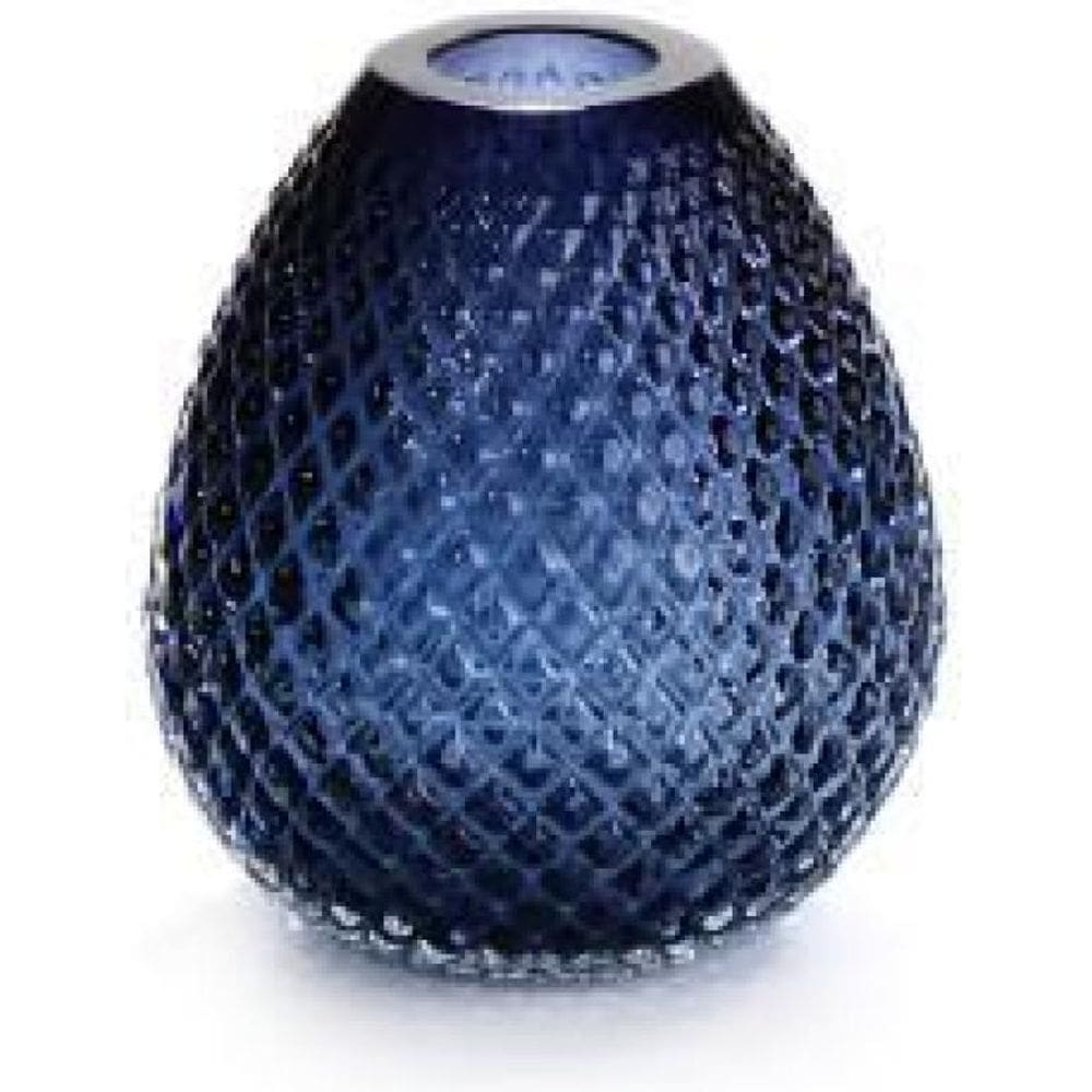 Vaso Em Cristal Murano Azul Oxford - São Marcos 16Cm