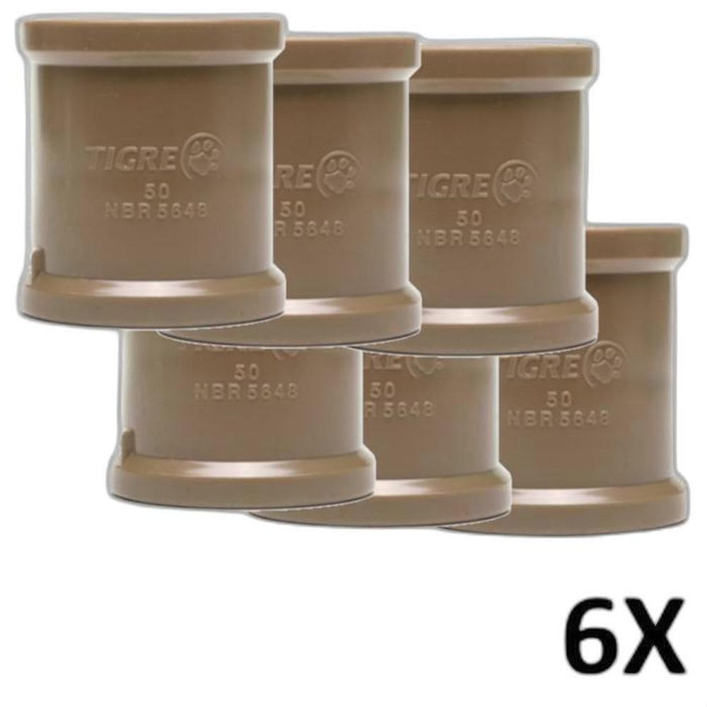 Kit 6 Luva Mista Pvc Roscável E Soldável 1.1/2`` 50Mm  Tigre