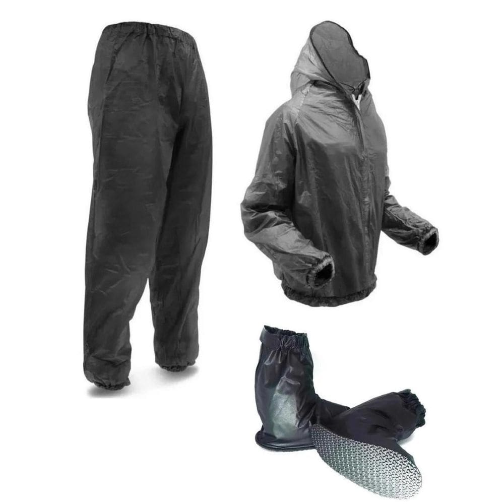 Capa Chuva Capuz Piracapas Combate + Par Polainas Tamanho P