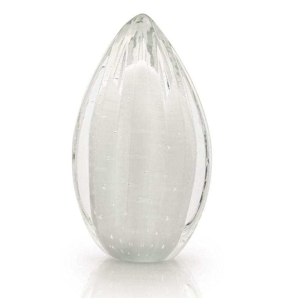 Vaso Pinha Em Cristal Murano Branco - São Marcos 16Cm