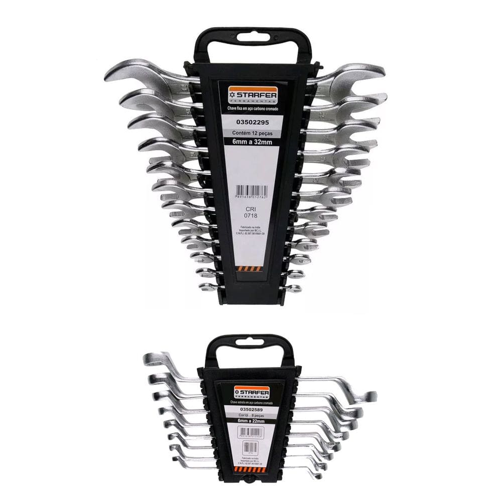 Kit 20 Peças Jogo Chave Estrela 622mm Fixa 632mm Starfer