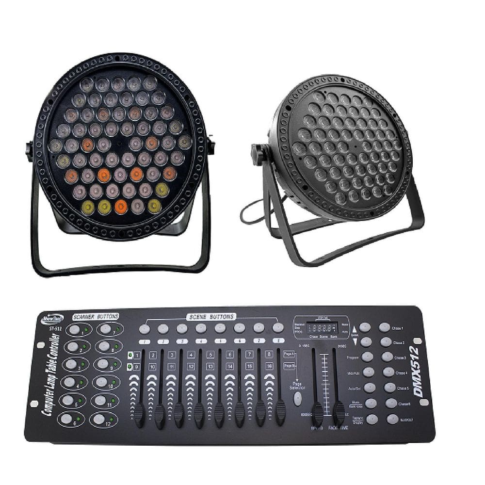 Kit 4 Par Led Slim 60 Led 3W Rgbwa Onelight + Mesa Dmx 512