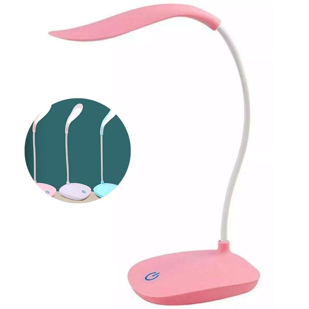 Luminária Abajur Escritório/Quarto Flexível Recarregável Usb