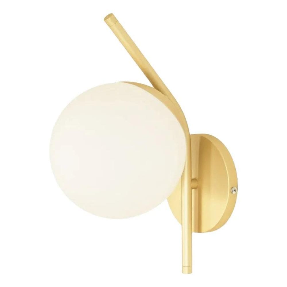 2X Arandela Inclinada Jabuticaba Globo De Vidro Dourado Mv