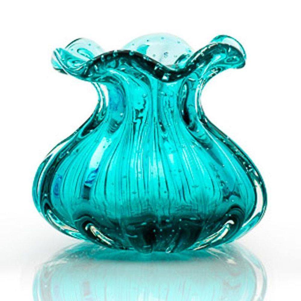 Vaso Trouxinha Em Cristal Murano Esmeralda - São Marcos 12Cm