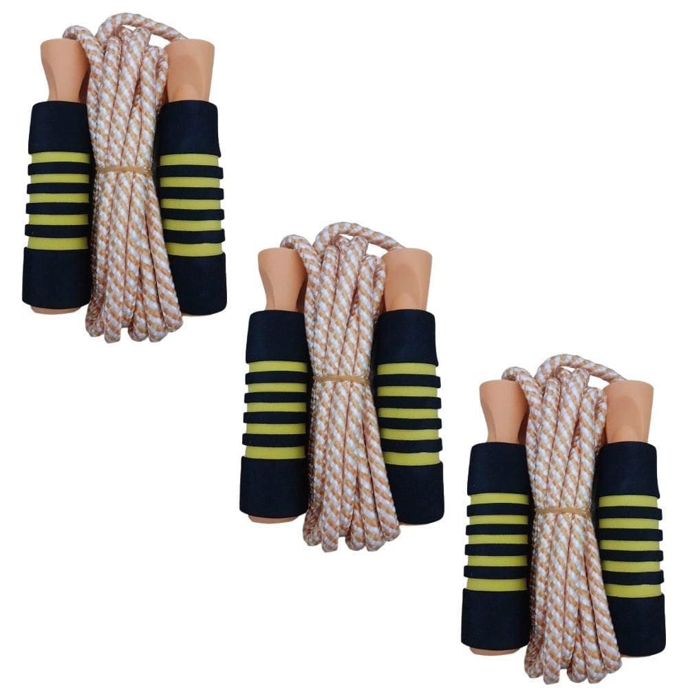 3 Corda De Pular Funcional Treino Cross Fitness Jump Laranja