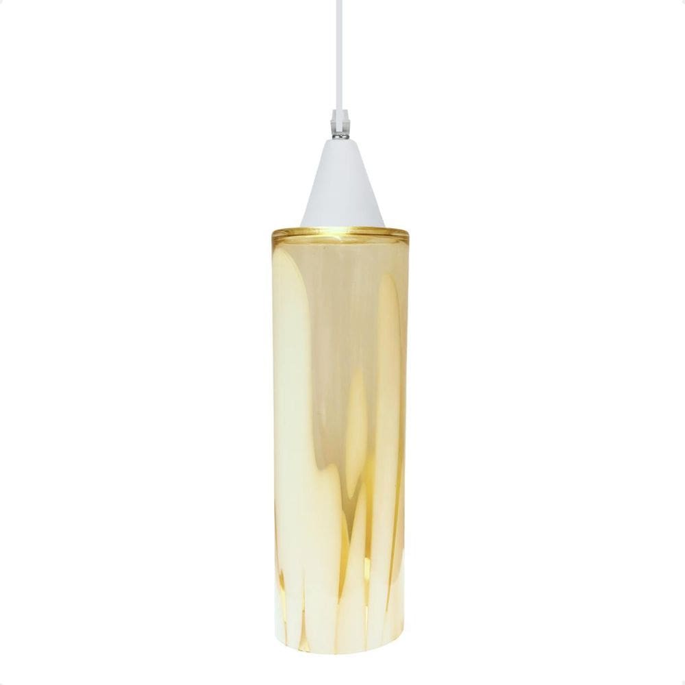 Pendente Anne Murano Leitoso Âmbar E27 Bivolt Branco
