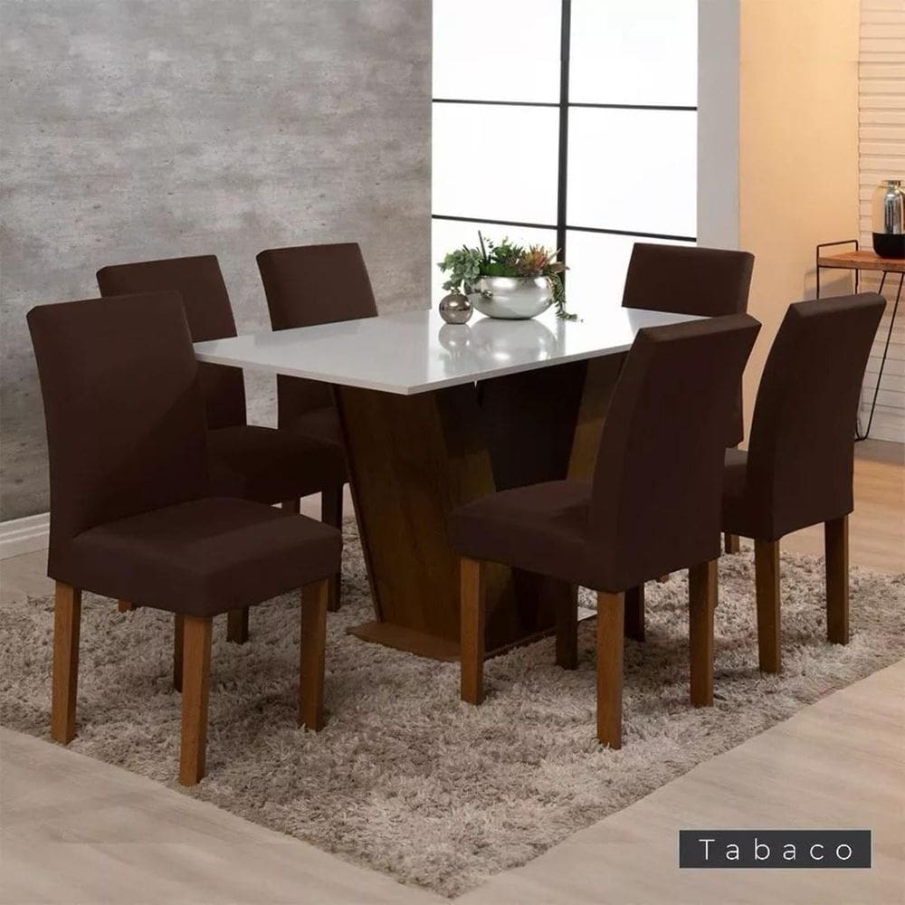 Kit 4 Capas De Cadeira Jantar Cozinha Lisa Com Elástico