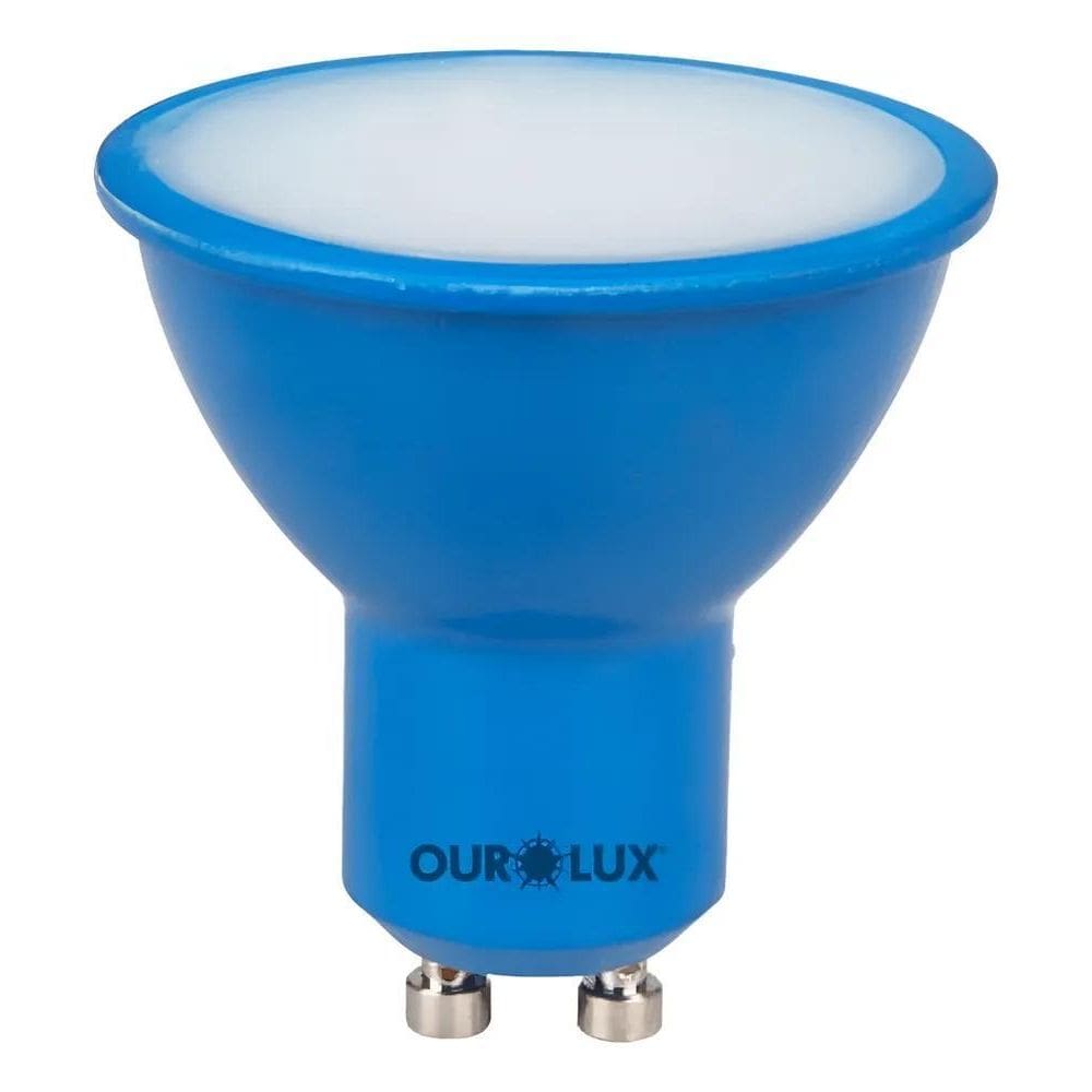 2X Ourolux - Dicroica Led 4W Azul Gu10 Bivolt - 05471 Azul