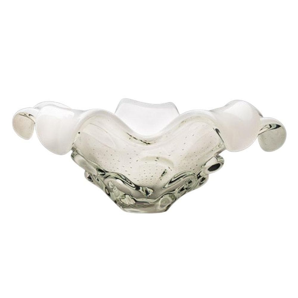 Centro De Mesa Em Cristal Murano Branco - São Marcos 45Cm