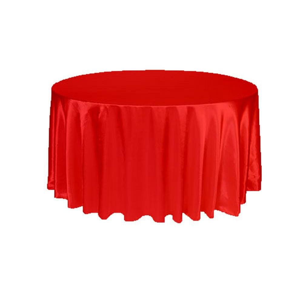 Kit 10 Toalha De Mesa Redonda Cetim Seda Vermelho 1,50M