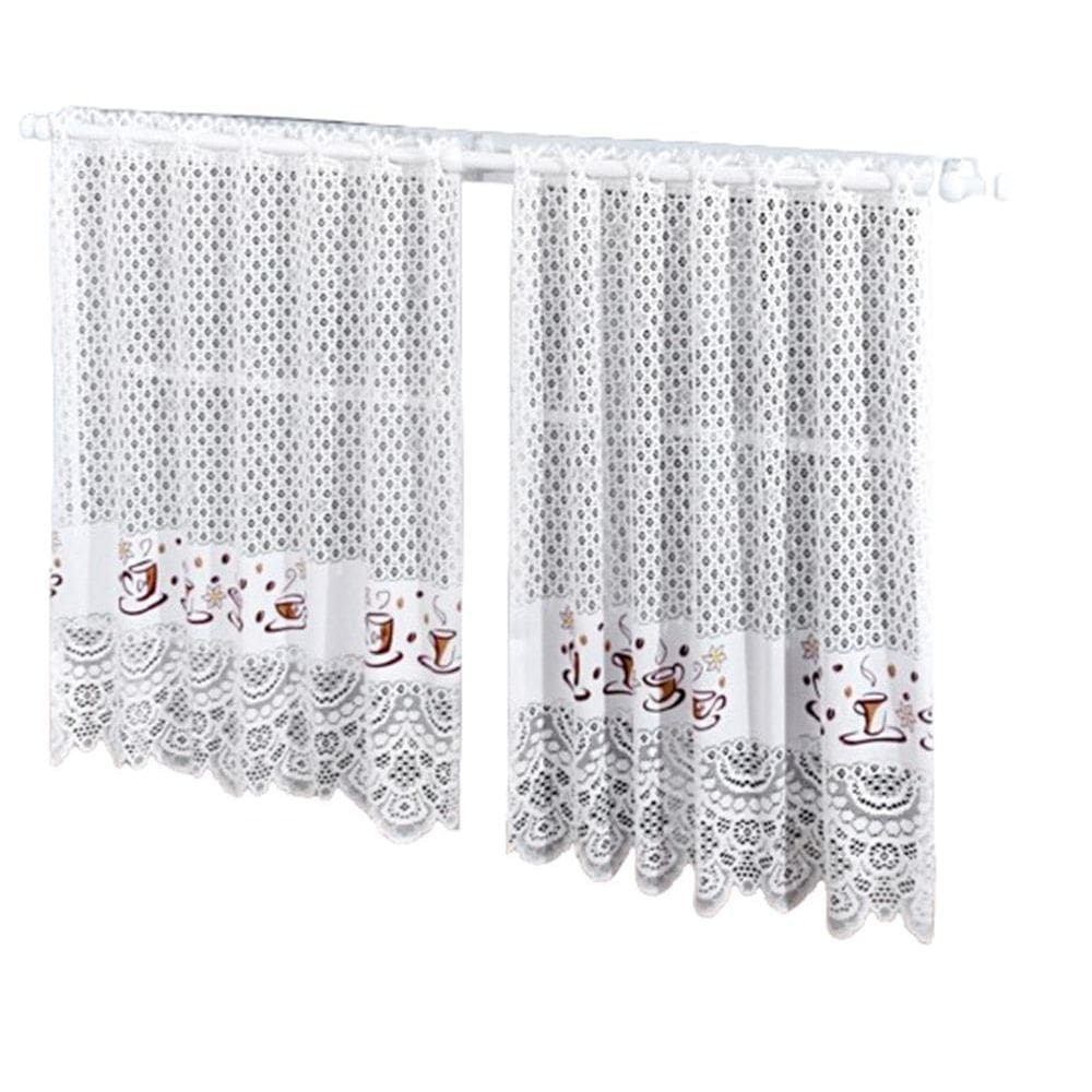 Cortina Pia Vitro Renda Cozinha Café 1,60X0,80 Alt