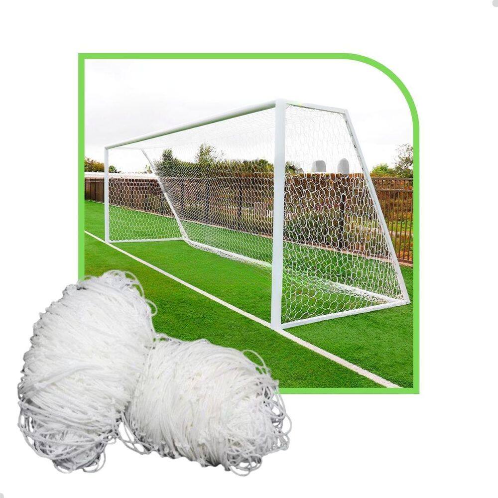 Par De Rede Futebol Society 4Mts Colméia Fio 4Mm Seda Sport