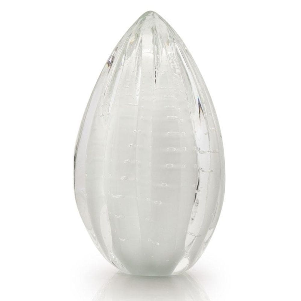 Vaso Pinha Em Cristal Murano Branco - São Marcos 20Cm