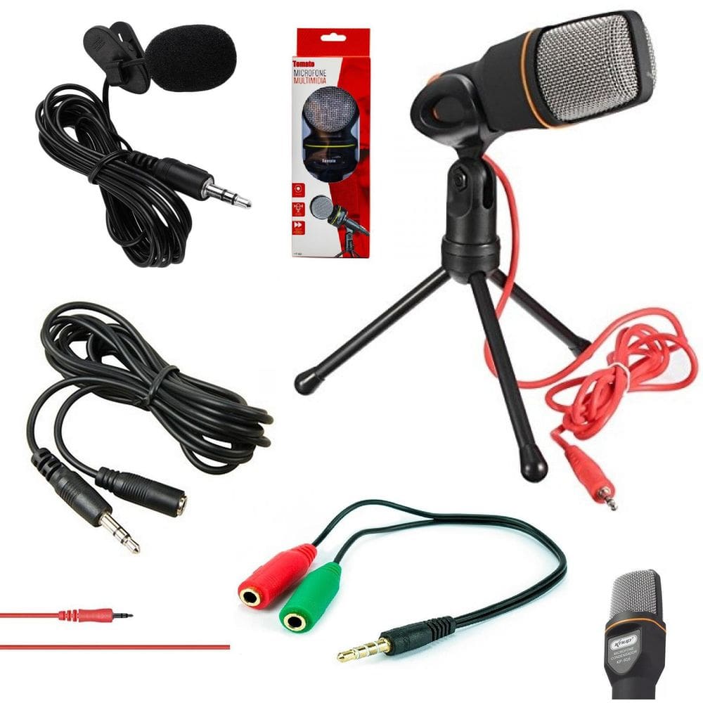 Lapela Microfone Condensador Profissional + Extensão Celular